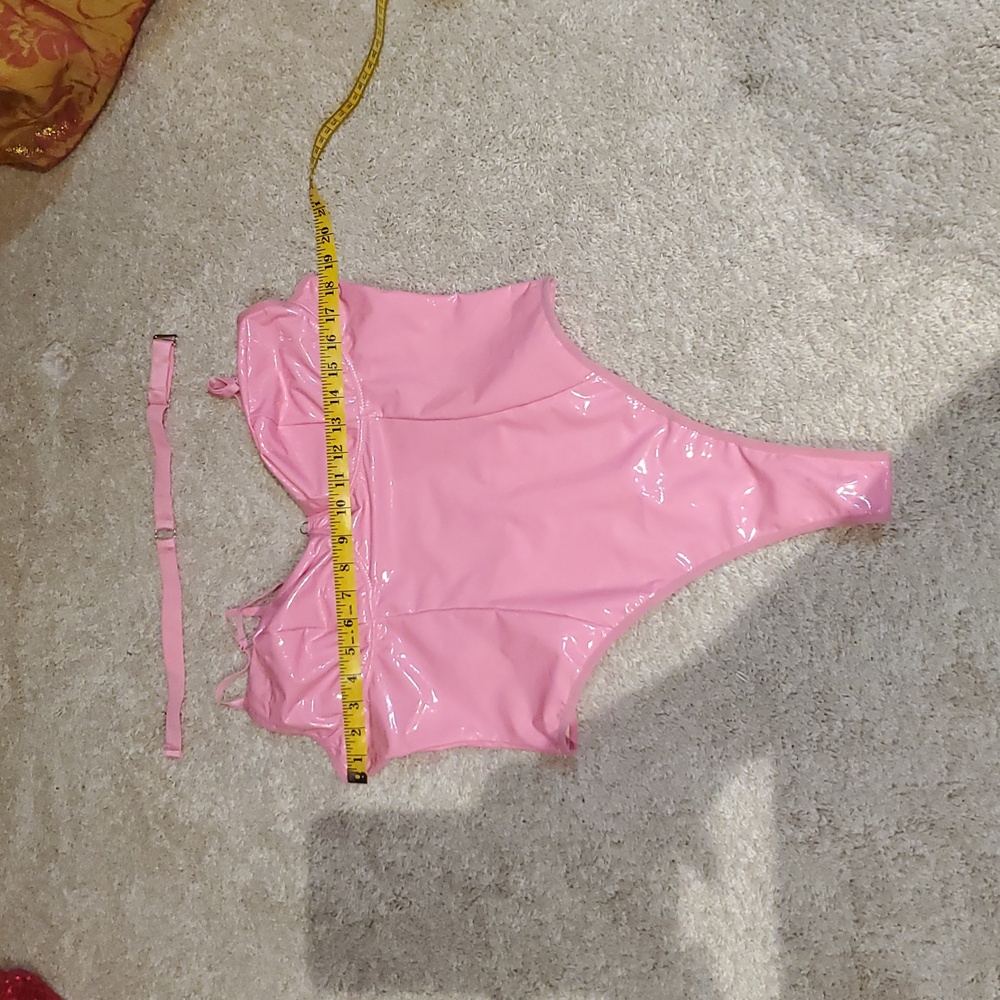 Pleather thong bodysuit